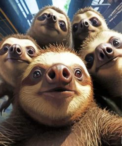 Sloth Family Paint By Numbers