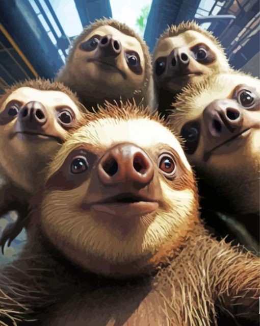 Sloth Family Paint By Numbers