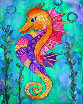 Colorful Seahorse Paint by numbers