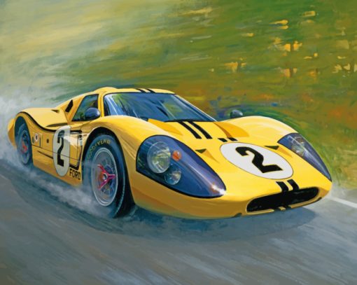 Yellow ford gt40 paint by number