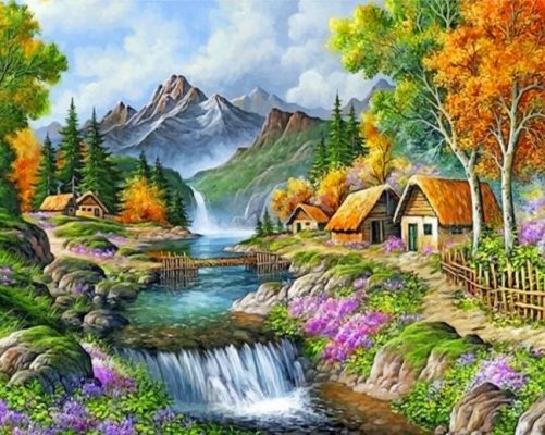 Mountain-Waterfall-Beautiful-Valley-paint-by-number