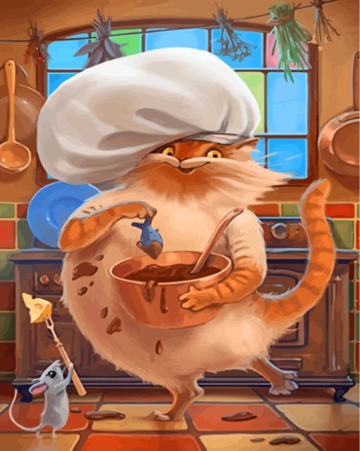 Chef Cat Paint by numbers