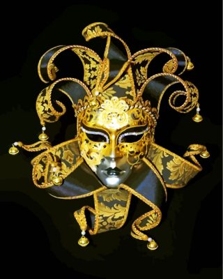 Golden Venetian Mask Paint by numbers