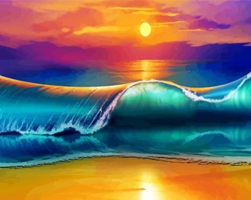 Sunset Waves Paint by numbers