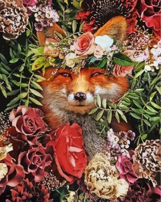 floral-fox-paint-by-numbers