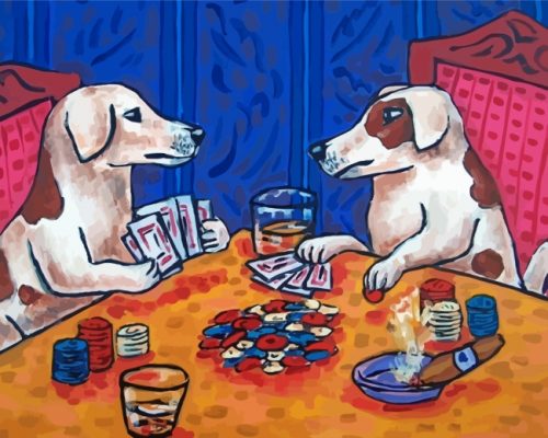 Gambling Dogs Art Paint by numbers