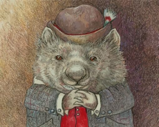 Wombat In Hat paint by numbers