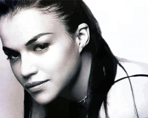 Black And White Michelle Rodriguez Paint By Number