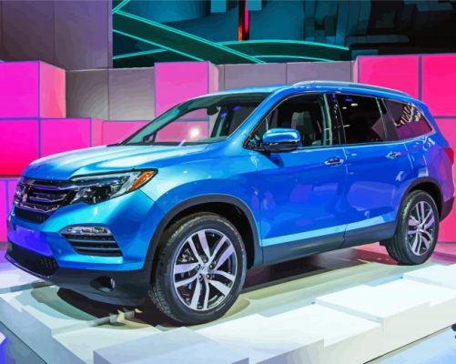 Blue Honda Pilot Car Engine Paint By Number