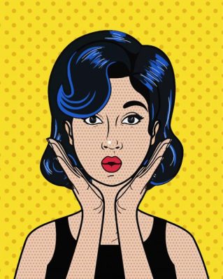 Lady With Black Hair Pop Art Paint By Numbers