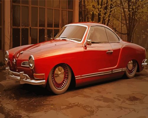 Red Volkswagen Karmann Ghia Paint By Numbers