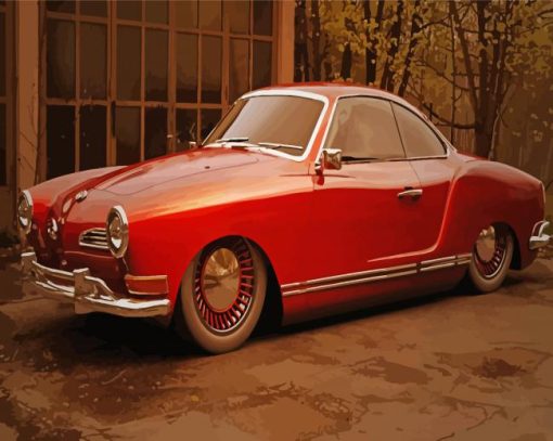 Red Volkswagen Karmann Ghia Paint By Numbers