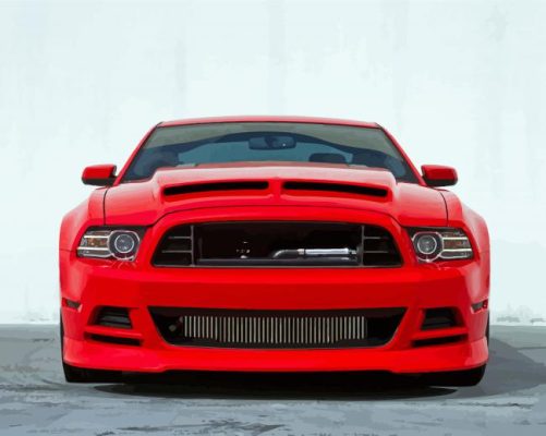 Red Mustang Gt Car Paint By Numbers