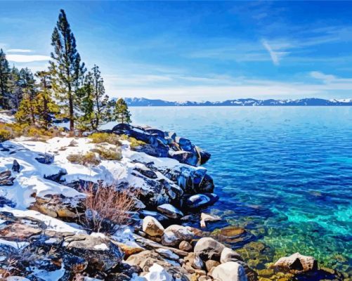 Snowy Emerald Bay Park Paint By Numbers