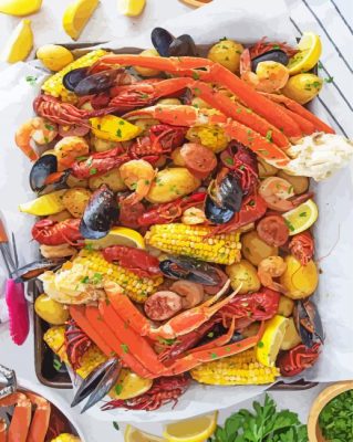 Tasty Crab Boil Plate Paint By Numbers