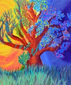 Big Tree Night And Day Paint By Numbers