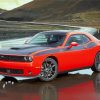 Black And Red Dodge Challenger Scat Paint By Numbers