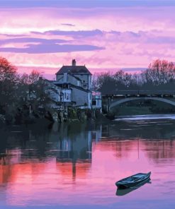 Chinon Bridge At Sunset Paint By Numbers