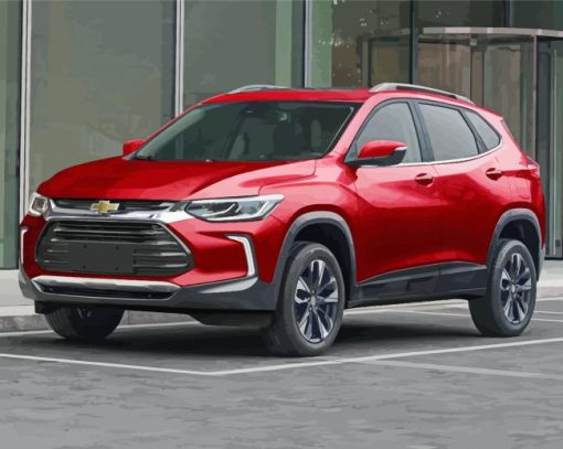 Red Chevrolet Tracker Car Paint By Numbers