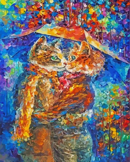 Abstract Cats Kissing Paint By Numbers