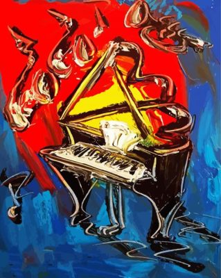 Abstract Jazz Piano And Saxophone Paint By Numbers