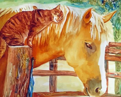 Abstract Horse And Cat Paint By Numbers