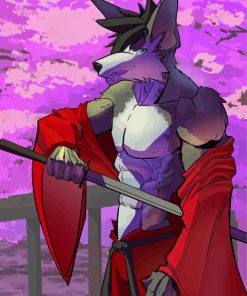 Samurai Wolf Paint By Numbers