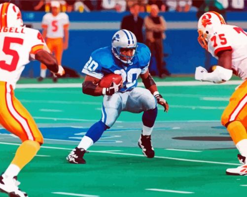 Barry Sanders In A Match Paint By Numbers