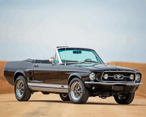 Black Classic 1967 Mustang Convertible Car Paint By Numbers