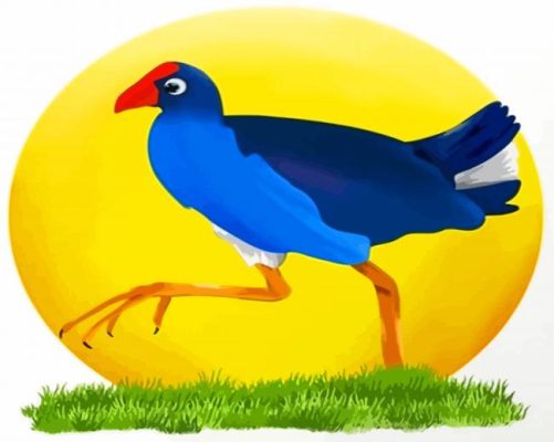 Blue Pukeko Bird Art Paint By Numbers