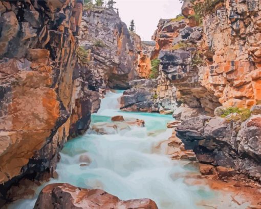 Bow Glacier Falls Paint By Numbers