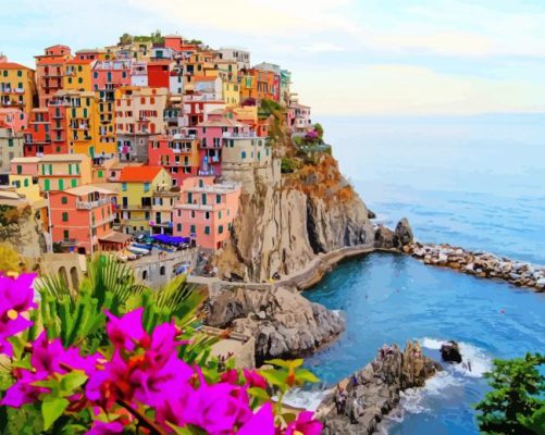 Cinque Terre Riviera Buildings In Vernazza Paint By Numbers