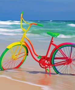 Colorful Beach Bike Paint By Numbers