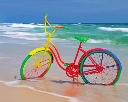 Colorful Beach Bike Paint By Numbers