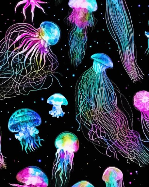 Colorful Galaxy Jellyfish Paint By Numbers