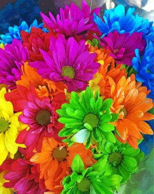 Colorful Daisy Flowers Paint By Numbers