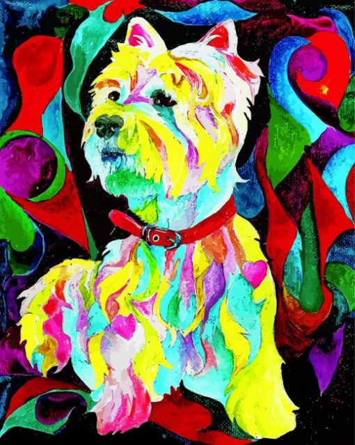 Colorful Westie Dog Art Paint By Numbers