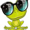 Cute Frog In Glasses Paint By Numbers
