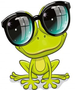 Cute Frog In Glasses Paint By Numbers