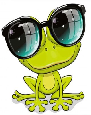 Cute Frog In Glasses Paint By Numbers