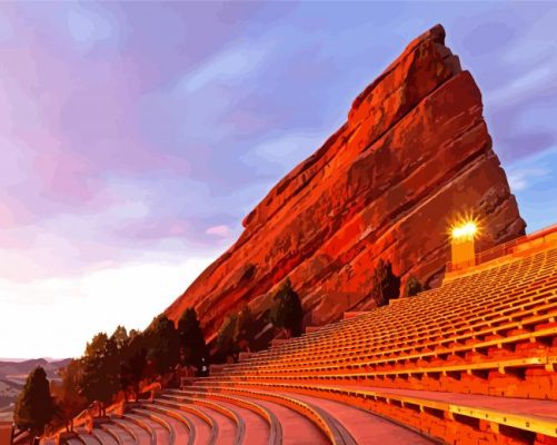 Denver Colorado Red Rocks Park And Amphitheatre Paint By Numbers