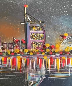 Dubai At Night Art Paint By Numbers