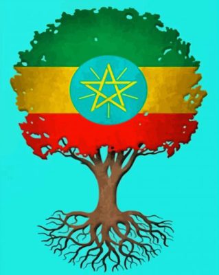 Ethiopia Tree Flag Paint By Numbers