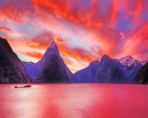 Fiordland At Sunset Paint By Number