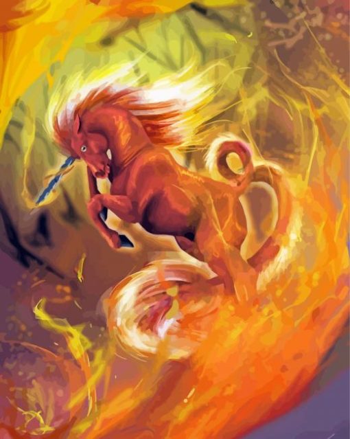 Fire Unicorn Paint By Numbers