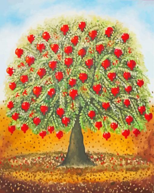 Garden Fruit Pomegranate Tree Paint By Numbers