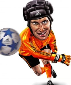 Goalkeeper Petr Cech Caricature Paint By Numbers
