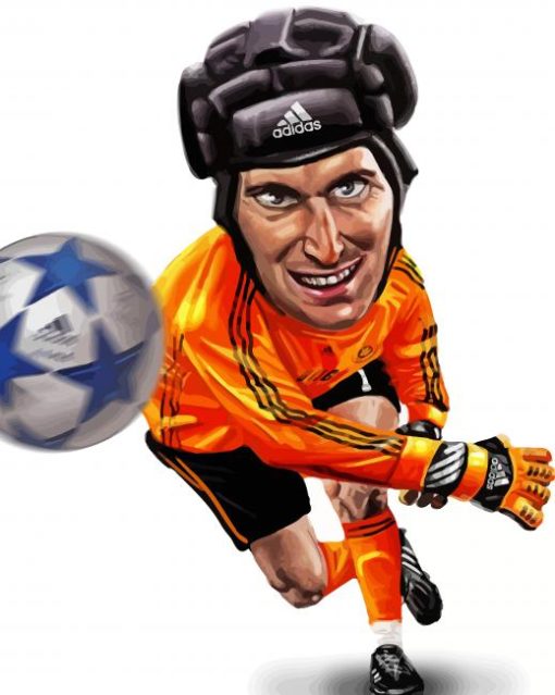 Goalkeeper Petr Cech Caricature Paint By Numbers