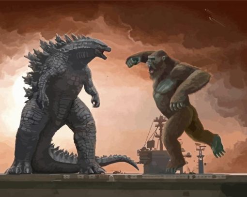 Godzilla Vs Kong Fight Paint By Numbers