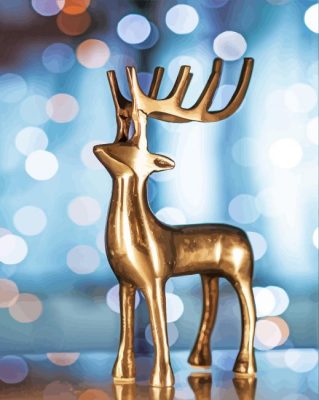 Gold Deer Decoration Paint By Numbers